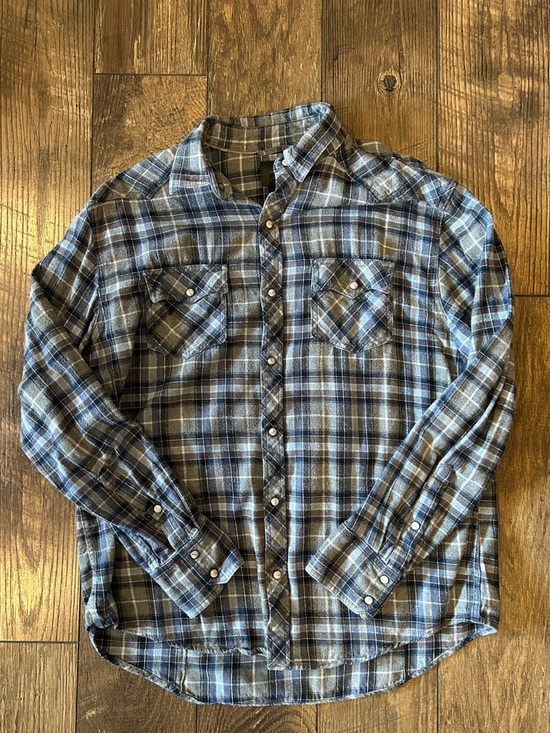Other - Men's Blue and Gray Plaid Button-up Shirt
